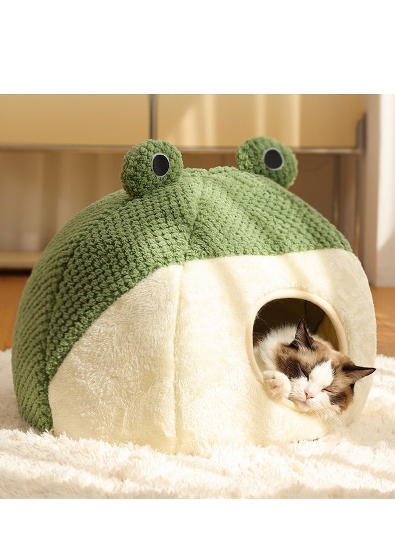 Cat Beds for Indoor Cats - Small Dog Bed with Anti-Slip Bottom, Frog-Shaped Cat/Small Dog Cave with Hanging Toy, Puppy Bed with Removable Cotton Pad, Super Soft Calming Pet Sofa Bed - pzsku/Z634EF4A76D8D1857C7B4Z/45/_/1709086658/c4eeffbb-d804-4baf-864e-21dd81c2bc65