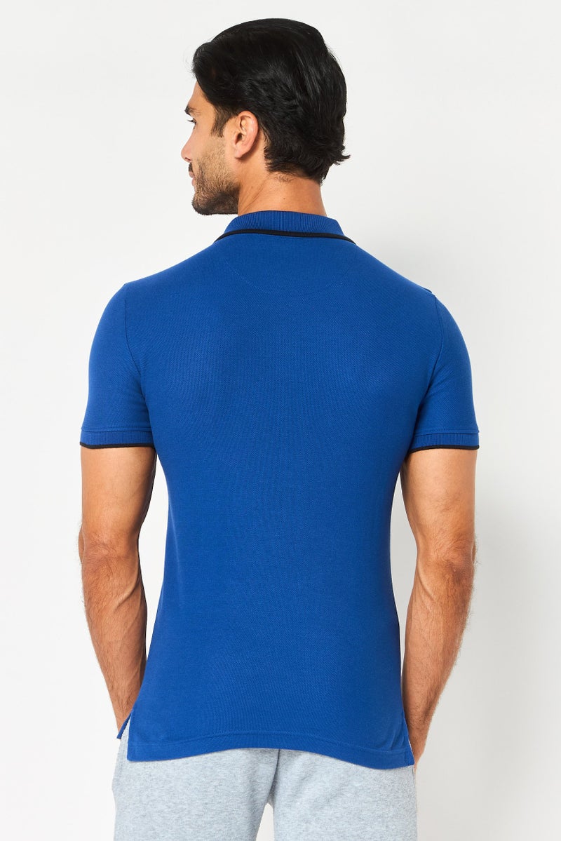 PUMA Men Slim Fit Short Sleeve Outdoor Polo Shirt, Blue - Image 3