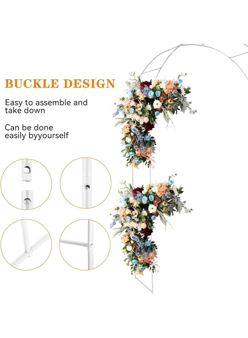 RATSAW 7.9Ft Metal Garden Arch, Metal Pergola Arbor Feet High Garden Trellis for Climbing Plants, Outdoor Wedding Garden Arch Bridal Party Decoration, Assemble Freely - Image 2
