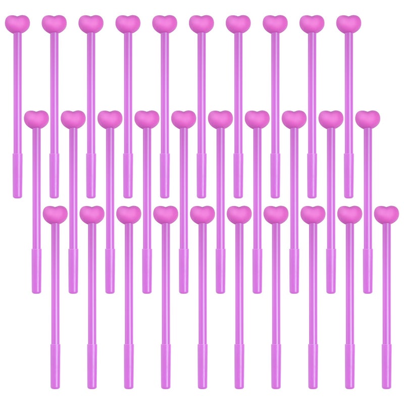 jiebor 30Pcs Valentines Day Pens Heart Shaped Gel Pens Novelty Pens Black Ink Bulk Valentines Day Gifts for Nurses Women Adults Teacher Classroom Office School Supplies (Red) - Image 1