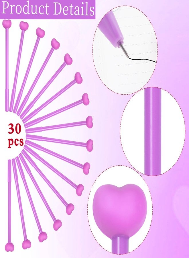 jiebor 30Pcs Valentines Day Pens Heart Shaped Gel Pens Novelty Pens Black Ink Bulk Valentines Day Gifts for Nurses Women Adults Teacher Classroom Office School Supplies (Red) - Image 3