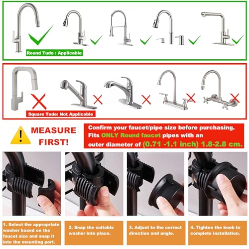 GCFTIFF Sink Organizer Rack for Kitchen and Bathroom, 2025 New Stainless Steel Detachable Hanging Faucet Drain Rack with Drip Tray Faucet Sponge Holder for Bathroom (Black, Right) - Image 4