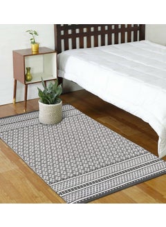 H2H H2H House2Home Cotton Area Rug (Large) 70x140cm, 10mm Thick,Reversible Rug, Grey White Color | Suitable for Living Room, Balcony, Outdoor, Table Mat, Pooja Room, Gifting - Grey  - Image 1