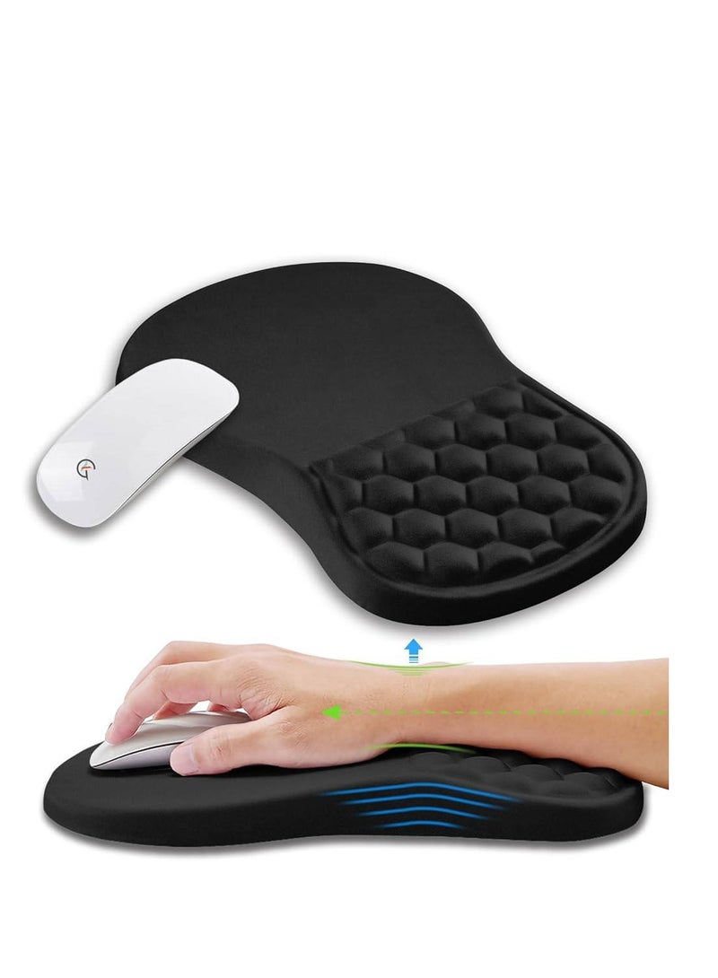 Mouse pad with Gel  foam Cushion - Ergonomic Mouse pad with Wrist Rest - Non-Slip & Waterproof - Memory Foam Mouse Mat with Wrist Pad, Hand Rest Gel Pad Mouse, Keyboard, Computer - Image 1