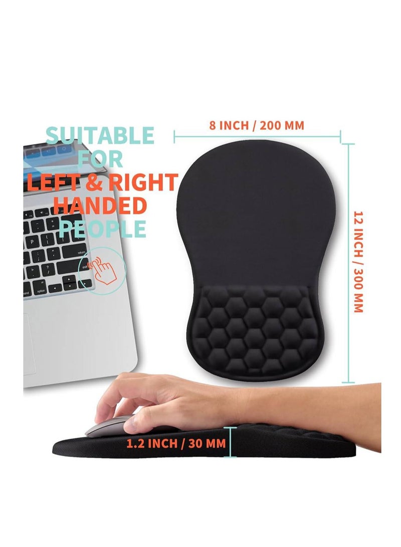 Mouse pad with Gel  foam Cushion - Ergonomic Mouse pad with Wrist Rest - Non-Slip & Waterproof - Memory Foam Mouse Mat with Wrist Pad, Hand Rest Gel Pad Mouse, Keyboard, Computer - Image 3