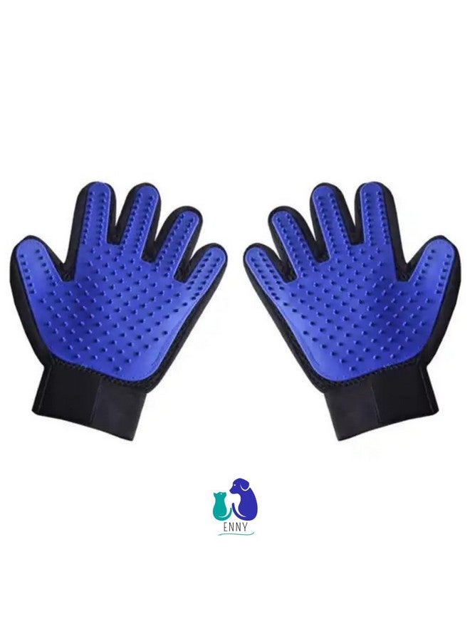 Generic Upgrade Efficient, 1Pair Blue Gloves Pet Grooming Gloves Cat Brushes for Gentle Shedding & Efficient Pets Hair Remover Mittens & Dog Washing Gloves for Long and Short Hai cat Hair Brush & cat Hair  - Image 5