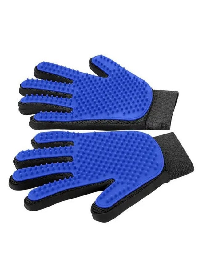Generic Upgrade Efficient, 1Pair Blue Gloves Pet Grooming Gloves Cat Brushes for Gentle Shedding & Efficient Pets Hair Remover Mittens & Dog Washing Gloves for Long and Short Hai cat Hair Brush & cat Hair  - Image 1