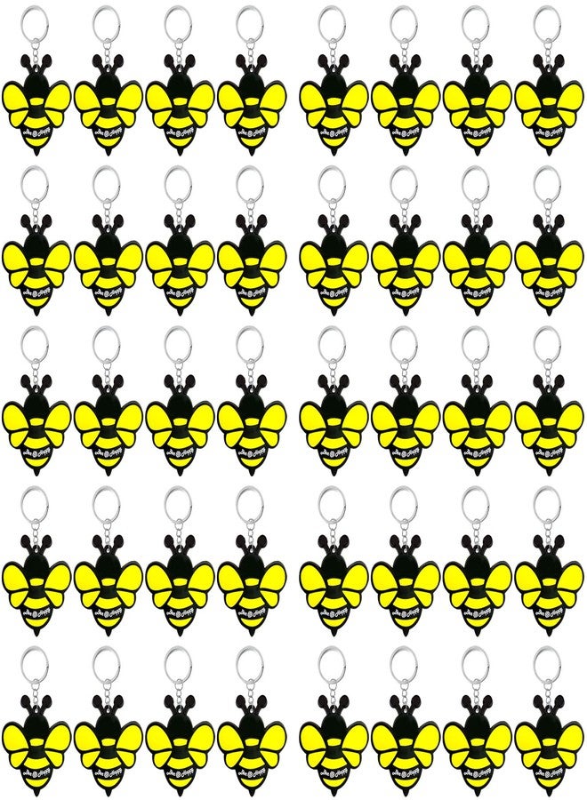 Elecrainbow 40 Pack Cute Bumble Bee Keyring Packs Party Favor for Honey Bee, Bumble Bee, Mommy to Bee, Adult Bee, Queen Bee, Birthday, Gender Reveal - Image 2