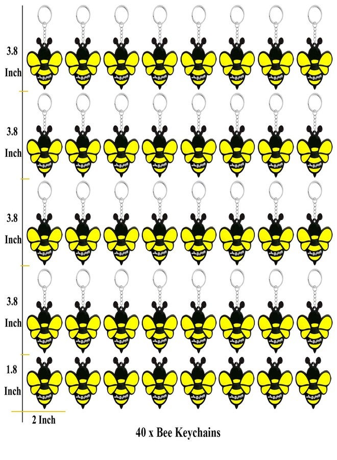 Elecrainbow 40 Pack Cute Bumble Bee Keyring Packs Party Favor for Honey Bee, Bumble Bee, Mommy to Bee, Adult Bee, Queen Bee, Birthday, Gender Reveal - Image 4