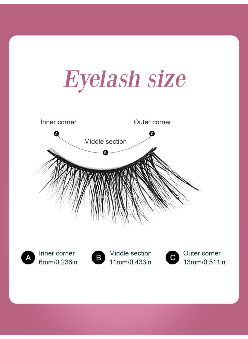 لاشز إم دي ٧ أزواج من الرموش الصناعية نصف العين، ٦×١٣ مم - Image 3