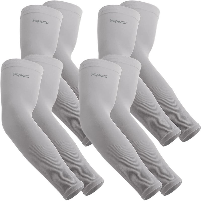 YQXCC 4 Pairs Arm Sleeves for Men Women, UPF 50 Cooling UV Sun Protection Sports Compression Sleeves - Image 1