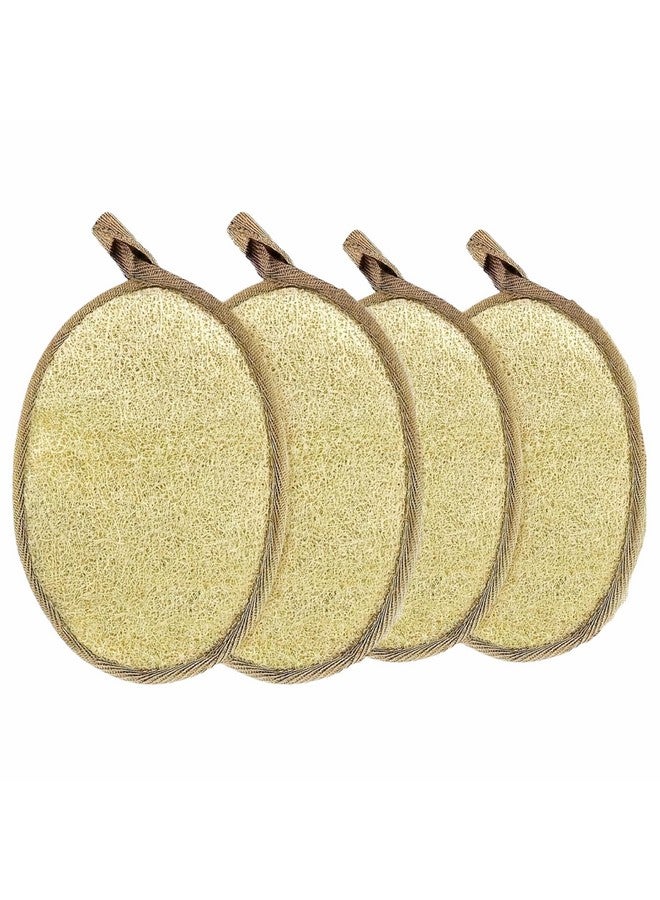 CareDone 4pcs Natural Exfoliating Loofah Pads, Body Scrubbers, Portable Luffa Sponges. - Image 1