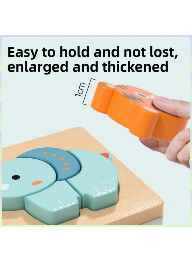 Loquat Puzzle For Young Children 2-year-old Baby 1.5-year-old To 3-year-old Animal Flat Figure 0 Boys' Female Early Education Building Blocks Wooden Toys-Color:【5 Styles】 Kitten + Puppy + Frog + Chick + Duck - Image 4