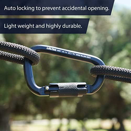 Fusion Climb Swift Lock Auto Locking Aluminum Carabiner - Lightweight and Strong for High-Altitude Workers, Hammocks, Camping Accessories,Hiking,Keychains,Outdoors and Gym,Dog Leash,Harness and Key Ri - Image 5