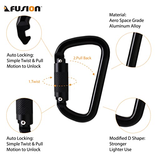 Fusion Climb Swift Lock Auto Locking Aluminum Carabiner - Lightweight and Strong for High-Altitude Workers, Hammocks, Camping Accessories,Hiking,Keychains,Outdoors and Gym,Dog Leash,Harness and Key Ri - Image 4