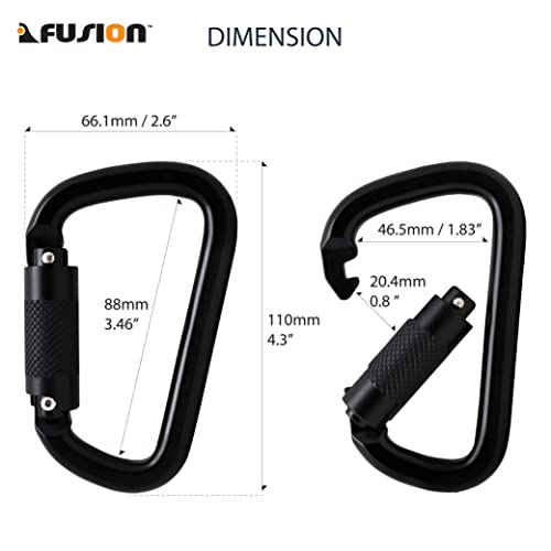 Fusion Climb Swift Lock Auto Locking Aluminum Carabiner - Lightweight and Strong for High-Altitude Workers, Hammocks, Camping Accessories,Hiking,Keychains,Outdoors and Gym,Dog Leash,Harness and Key Ri - Image 3