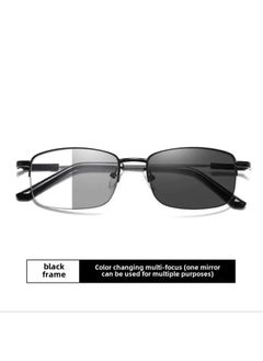 Anti-blue Light Progressive Multi-focus Reading Glasses For Men And Women Hd Fashion High-end Middle-aged Elderly Color-changing Memory Super Elastic Temple