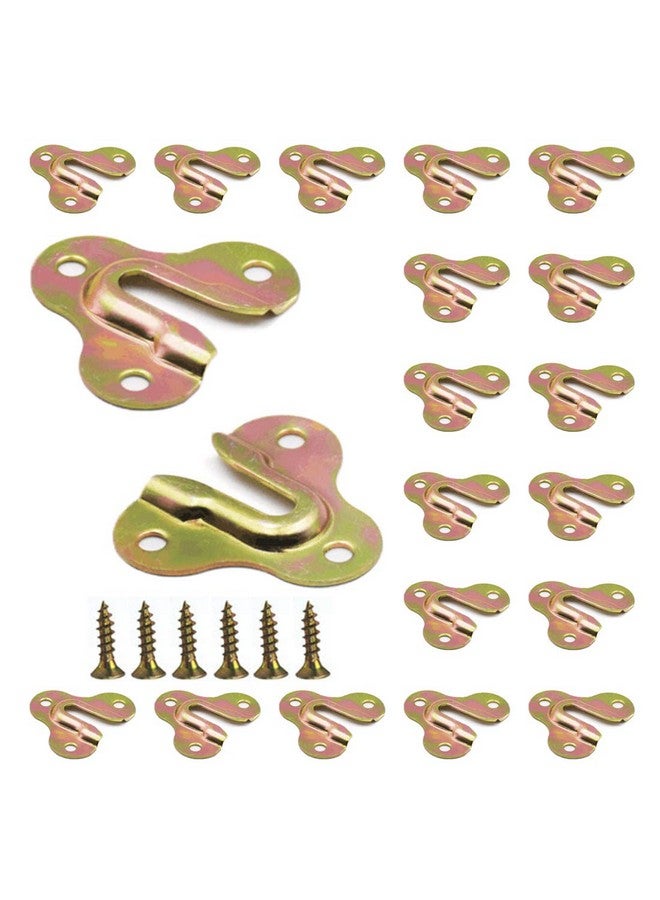 Adiyer 20Pcs Zinc Yellow Keyhole Hangers Mirror Picture Frame Hangers Mug Key Coat Hanging Rack Wooden Board Wall Mount Single Keyhole Hanging Plate - Image 1