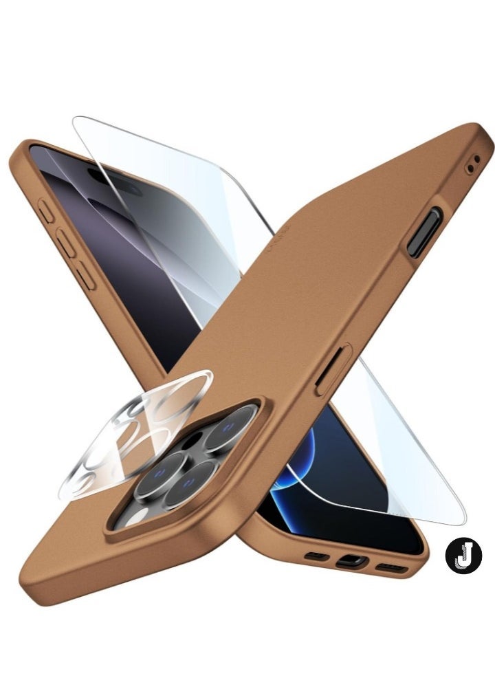 JAJEEK "iPhone 16 Pro Titanium Case – Ultra-Thin Matte Cover with Upgraded Camera Lens and Screen Protectors, Soft Touch Anti-Scratch Shockproof Design" - Image 1