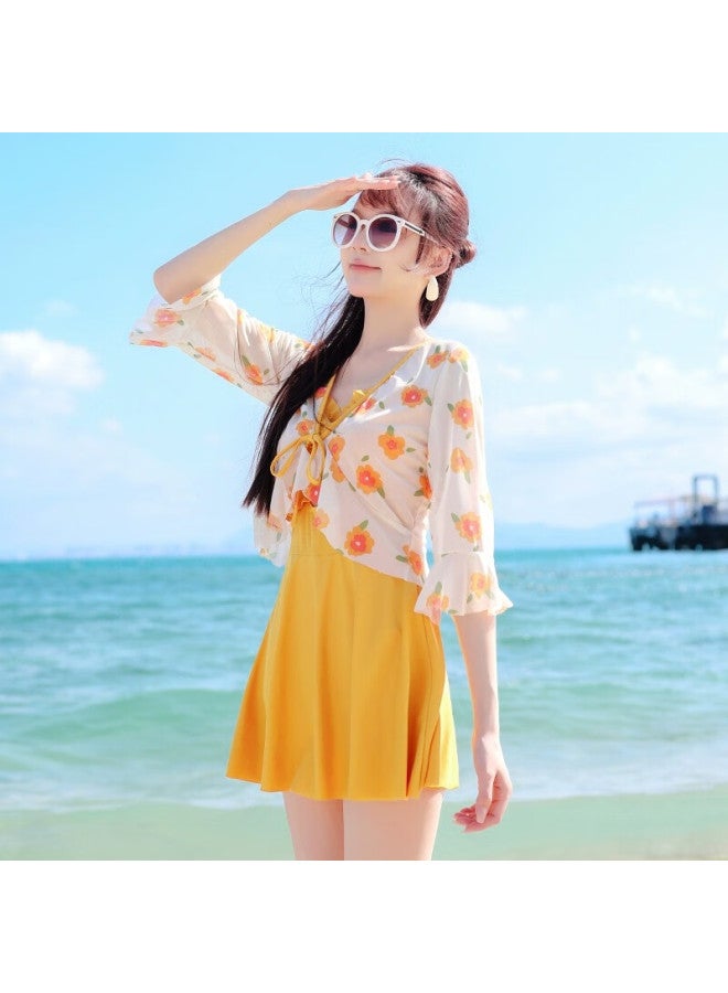 Skin-friendly Yifu Women's One-piece Swimsuit For Pee Girls, Slimming And Covering Swimsuit Dress Style For Beach Vacation And Hot Springs Swimming - Image 1