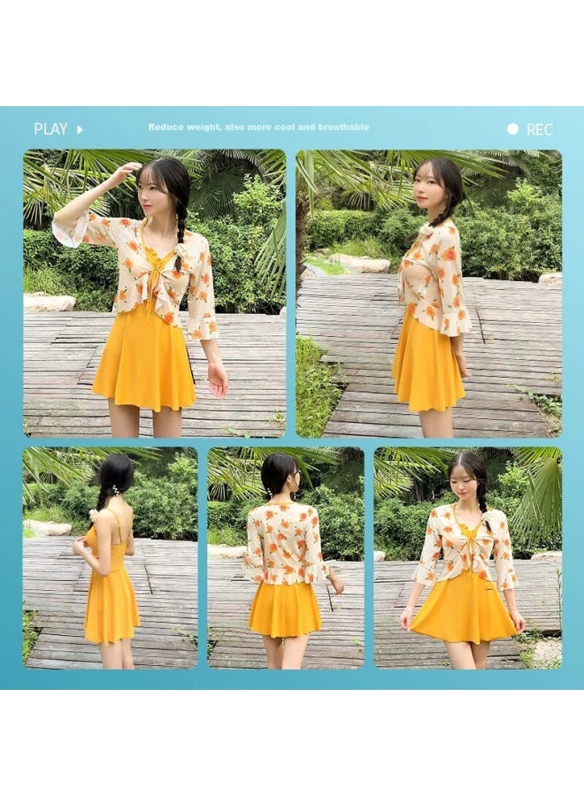 Skin-friendly Yifu Women's One-piece Swimsuit For Pee Girls, Slimming And Covering Swimsuit Dress Style For Beach Vacation And Hot Springs Swimming - Image 4