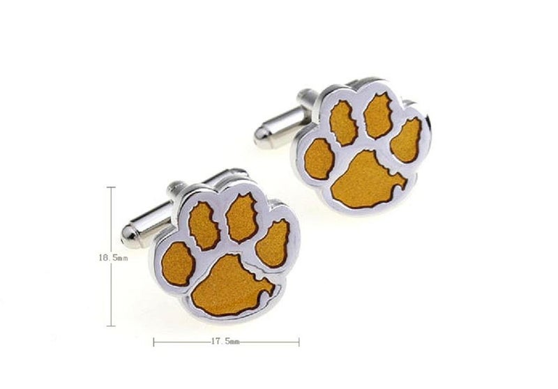 MRCUFF Cub Paw Print Bear Tiger Dog Big Cat Pair Cufflinks in a Presentation Gift Box & Polishing Cloth - Image 3