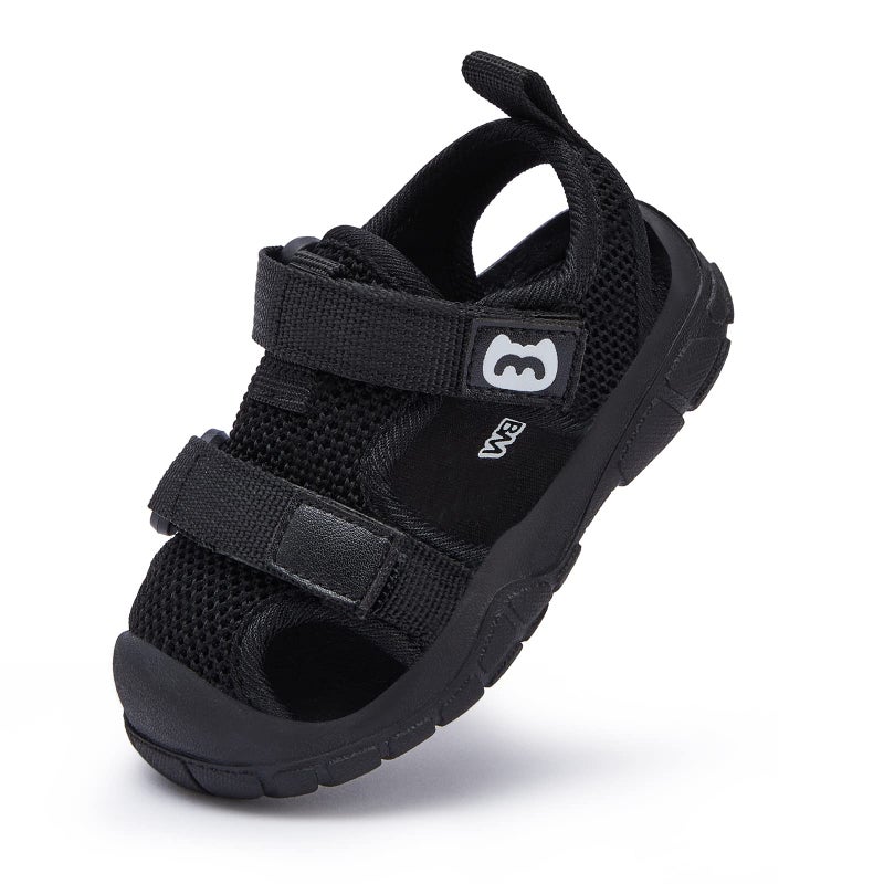 BMCiTYBM BMCiTYBM Baby Boy Girl Closed Toe Summer Sandals Lightweight Shoes Infant NonSlip First Walking Sneakers 6 9 12 18 24 Months Black Size 1218 Months Infant 