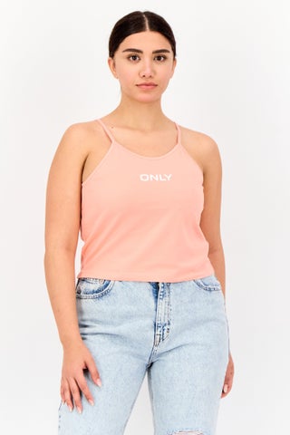 Women Round Neck Sleeveless Brand Logo Tank Top, Coral - pzsku/Z634F9E4E034D6291B0C7Z/45/1749564410/a38d6ae7-0725-4a7b-933d-7dda5cf7b936