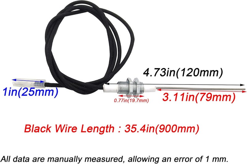 METER STAR 2PCS/LOT M101 Threaded 6.4mm Ceramic Electrode Spark Plug with Wire 900mm with 2.8x0.5 Flat Terminal,Ignition Needles and Wires Used by AA Pulse igniter - Image 3
