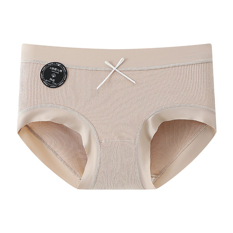 Manufacturers New Cotton Seamless 7A Antibacterial Crotch Soft Mid-Waist Ladies Underwear Breathable Antibacterial Crotch Skin-Friendly Briefs - Image 1