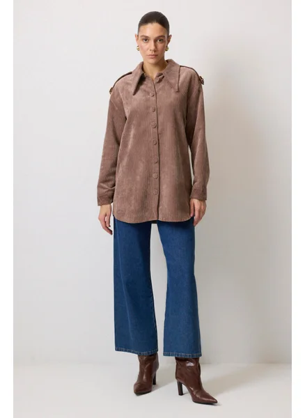 Touche Epaulette Detailed Corduroy Shirt