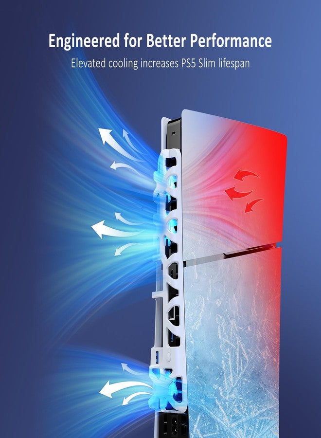 NexiGo PS5 Slim Silent Enhanced Cooling Fan with Adjustable Speed, Auto Power On/Off, with USB 3.0 Port, Efficient Cooling System for Both PS5 Slim Disc and Digital Editions (White) - Image 2