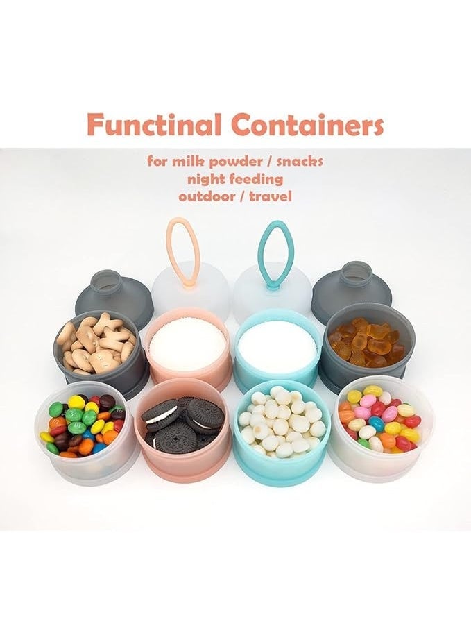 2 Pack Baby Formula Dispenser, Portable Milk Powder Dispenser Container, Baby Feeding Storage Container for Travel, Non-Spill Stackable Baby Snack Storage Container, BPA Free, 4 Compartments - Image 5