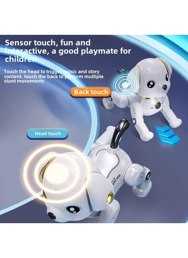 Stunt Pet Induction Robot Dog Smart Birthday Toy Children's Remote Control Dance Music Electric-Colour:[remote Control And Voice Control Version] Golden Smart Dog—three Lithium Batteries  - Image 3