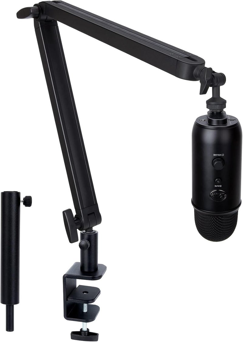 SUNMON Blue Yeti Boom Arm with Extension Tube - Mic Boom Arm Compatible with Blue Yeti, Adjustable Boom Height Microphone Stand for HyperX QuadCast, Shure MV7, Rode, and Most Gaming Mic By - Image 1