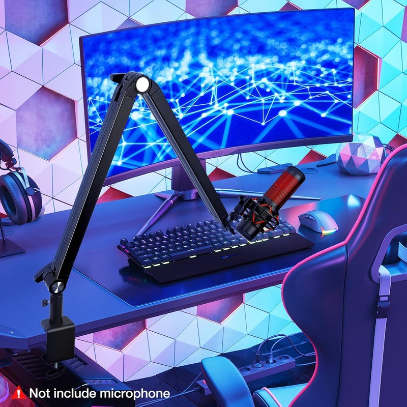 SUNMON Blue Yeti Boom Arm with Extension Tube - Mic Boom Arm Compatible with Blue Yeti, Adjustable Boom Height Microphone Stand for HyperX QuadCast, Shure MV7, Rode, and Most Gaming Mic By - Image 2