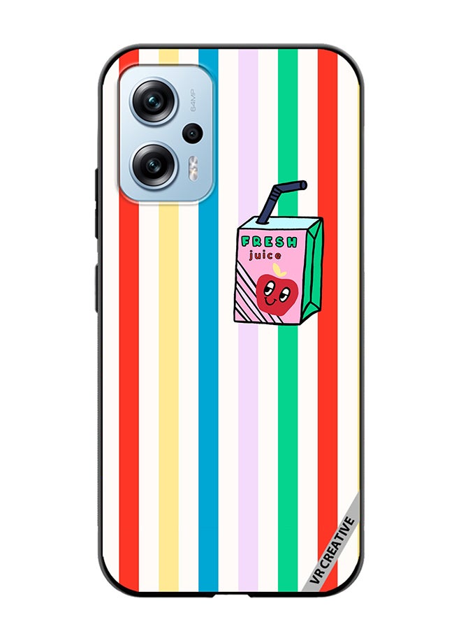 VR CREATIVE Protective Case Cover For Xiaomi Poco X4 GT Summer Stripe Fresh Juice Apple Fruit Design Multicolour - Image 1