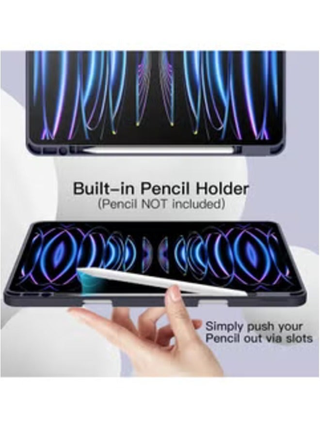 2024 iPad Pro 13 Inch Smart Case with Pencil Holder – Blue, Touch ID Support & Auto Wake/Sleep Function - Image 3