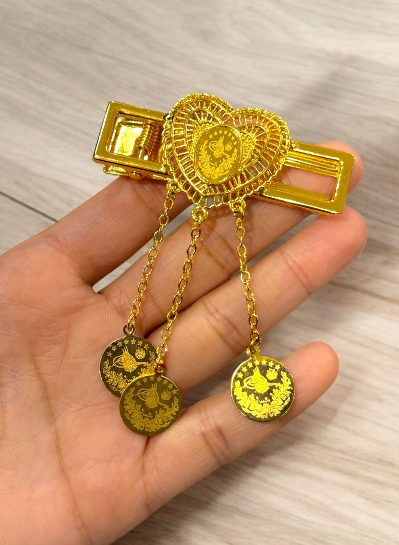 غولدماكس مشبك شعر نسائي أنيق شبيه بالذهب مطلي عيار 21 - Image 2