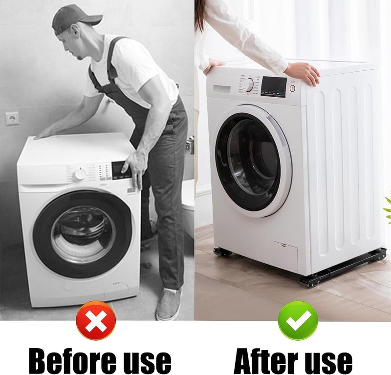 Zautool Heavy Duty Furniture Appliances Rollers, Extensible Washing Machine Base Mobile Wheels for Refrigerators, Dryers, Dishwashers and Other Heavy Objects, Max Load 1100 lb, Non-Slip, White - Image 5