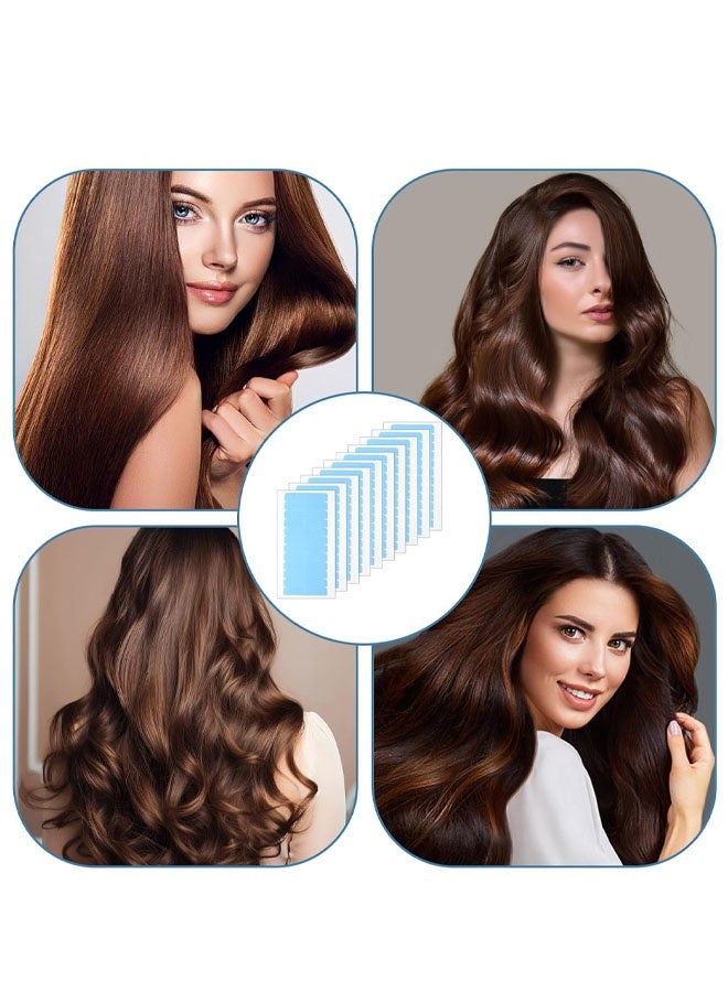 120 قطعة من شريط وصلات الشعر ذو الوجهين، شريط لاصق بديل لوصلات الشعر، شريط لاصق للشعر البشري، شريط بديل لوصلات الشعر المستعار، أدوات تجميل شريط الشعر المستعار (أزرق) - Image 4