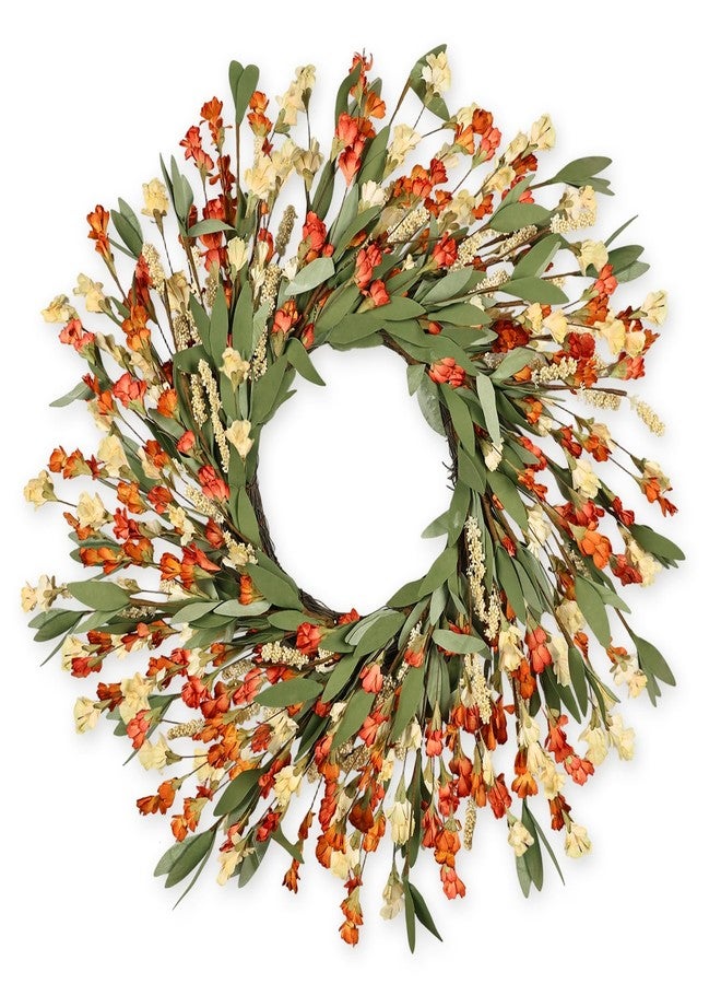 CHEAWRTZ 24 inch Fall Wreaths for Front Door Outside Fall Door Wreath Fall Decorations for Home Decor Autumn Wreath for Fall Front Porch Thanksgiving Harvest Halloween Farmhouse Outdoor Indoors Window Wall - Image 1