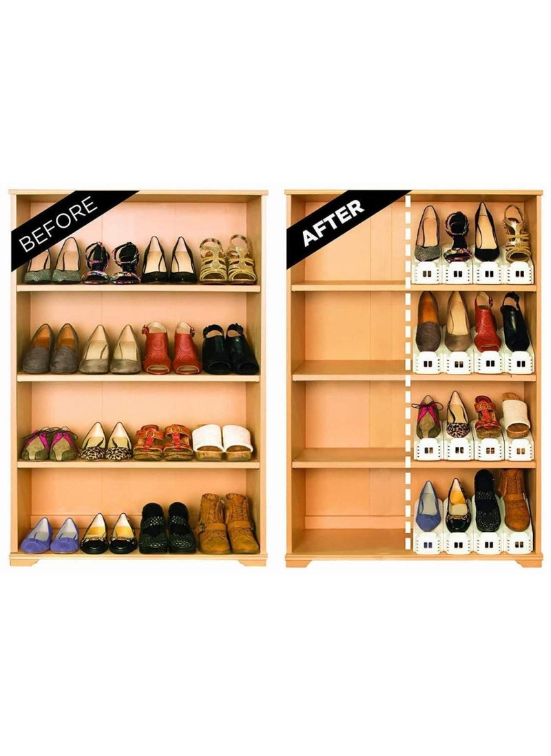 KRISHEEV ENTERPRISE KRISHEEV ENTERPRISE Shoe Slots DoubleLayer Hanger Creative Household Rack Space Saving Adjustable Organizer Simple Wardrobe Storage Multi  - Image 3