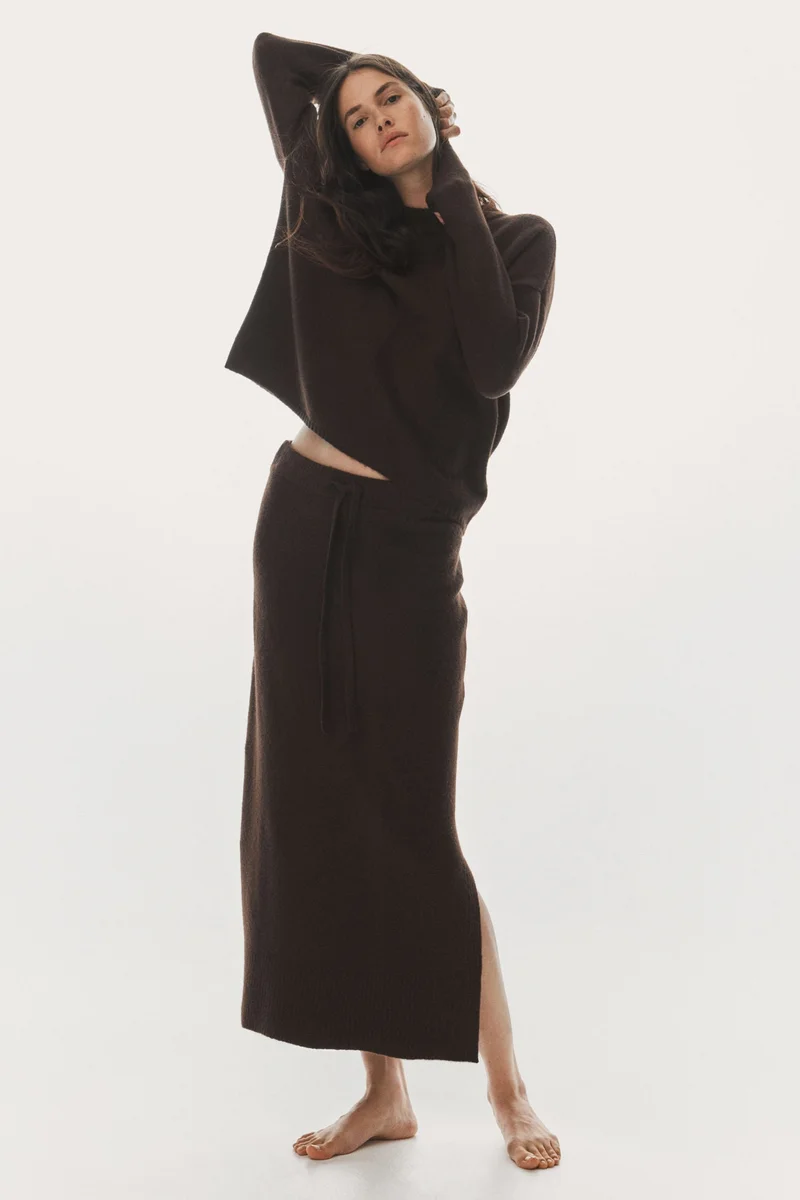 H&M Knitted drawstring skirt