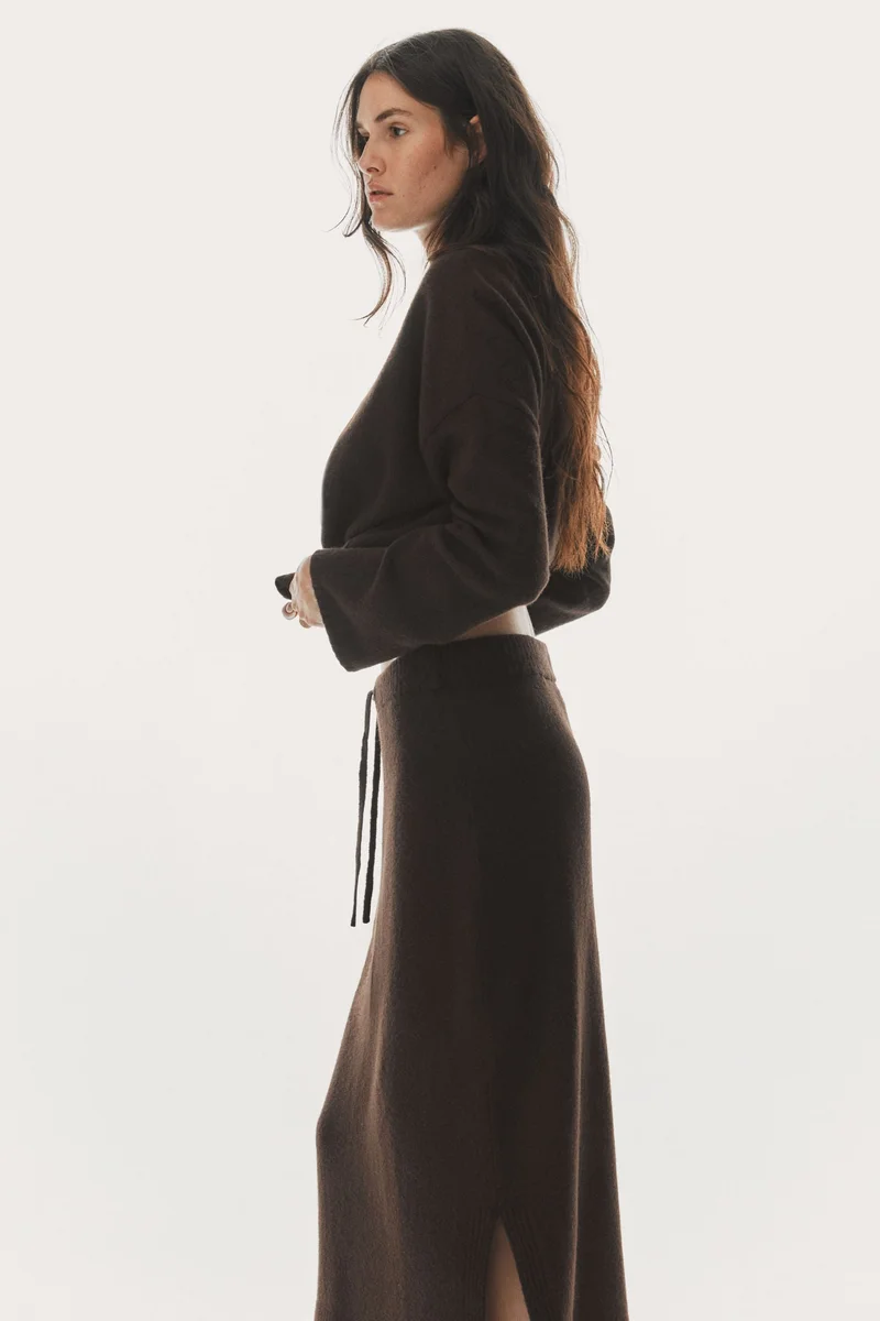 H&M Knitted drawstring skirt