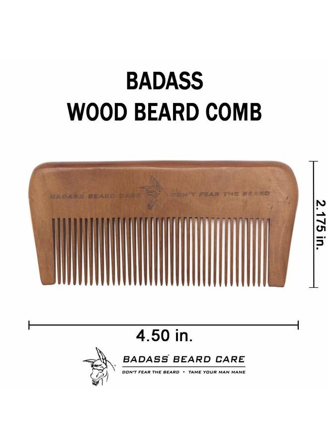 Badass Beard Care مشط لحية خشبي للرجال - أسنان دقيقة، مضاد للكهرباء الساكنة - Image 5