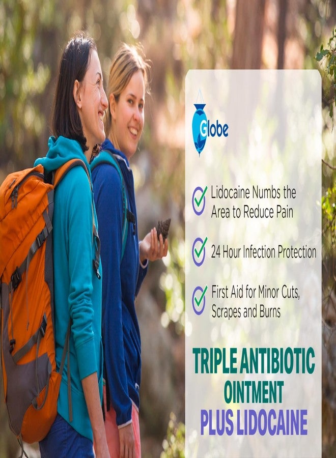 Globe Lidocaine First Aid Antibiotic Ointment 1 Oz - Maximum Strength Pain Relief & Infection Protection - Numbs Skin Fast with Lidocaine - Emergency Use & Infection Protection - Image 5