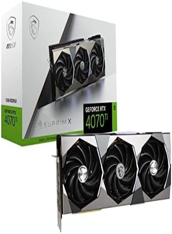 GeForce GeForce RTX 4070 Ti SUPRIM X 12G Gaming Graphics Card - 12GB GDDR6X, 2790 MHz, PCI Express Gen 4, 192-bit, 3x DP v 1.4a, HDMI 2.1a (Supports 4K & 8K HDR)