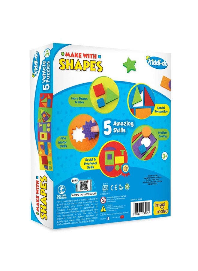 Imagimake Makes With Shapes | Vehicles Theme | Shapes For Kids 3 Years | Educational Toys For 3+ Year Old | Toddler Activity Toys | Building Blocks | Birthday Gift For Girls & Boys  - Image 5