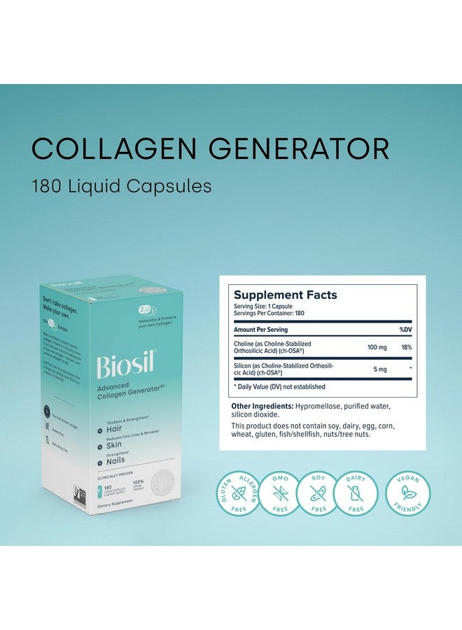 Biosil Collagen Generator - 180 Liquid Capsules - with Patented ch-OSA Complex - Generates & Protects Your Own Collagen - GMO Free - 90-Day Supply - Image 3